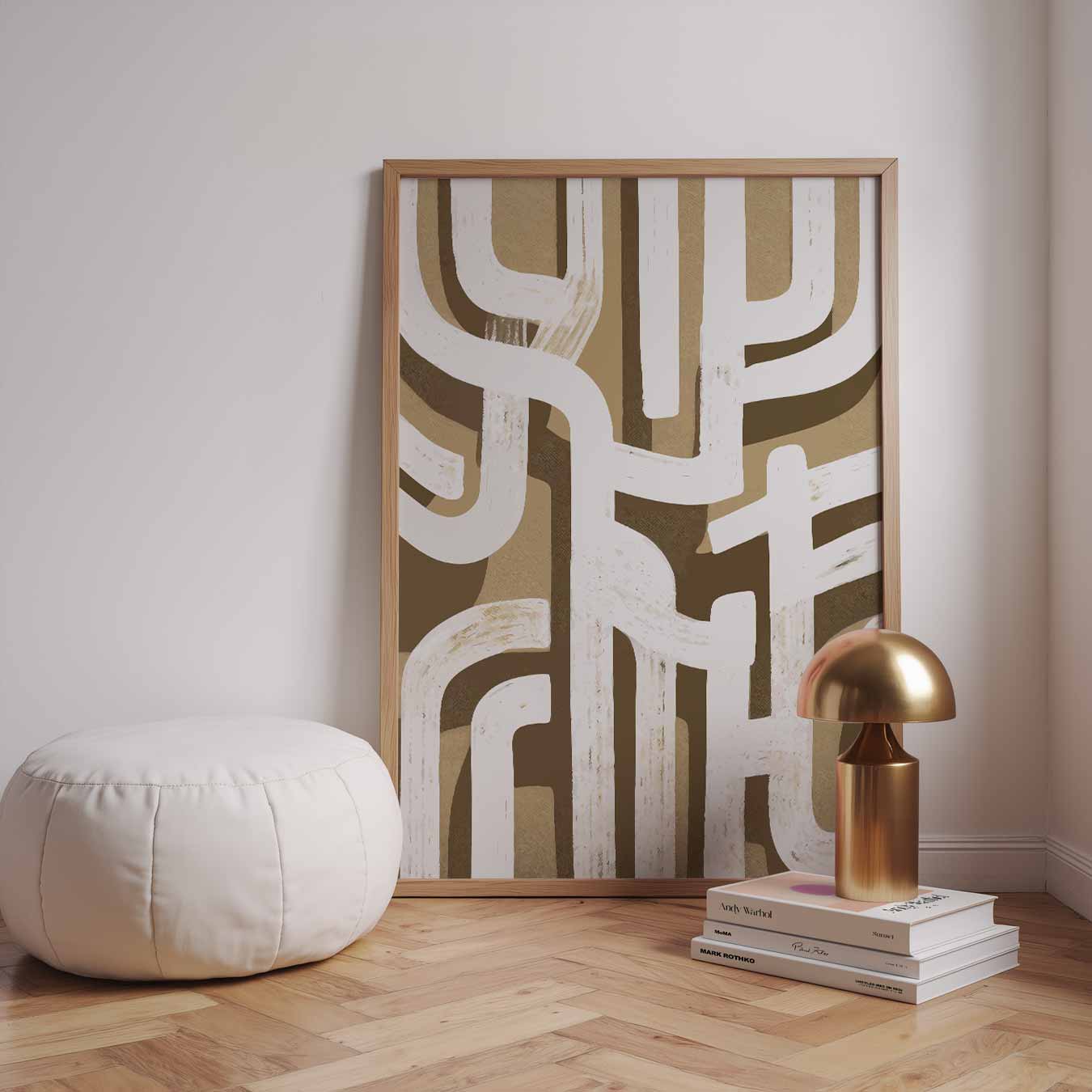 Modern Abstract Beige Poster-WallArtistic