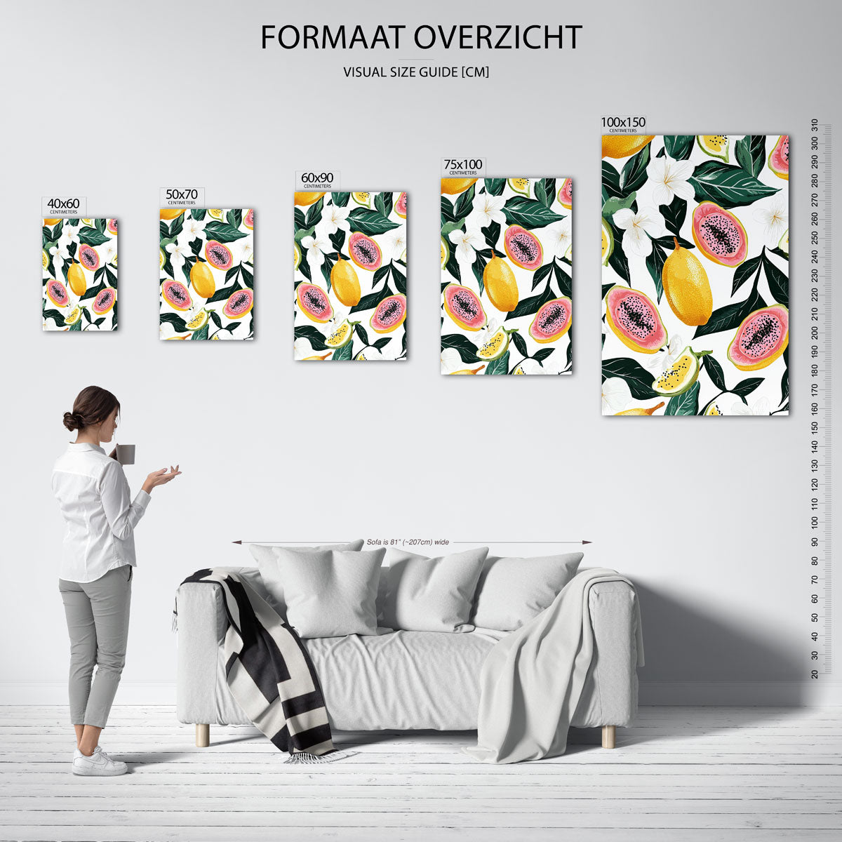 Fruit en bloemen Kunstwerk
