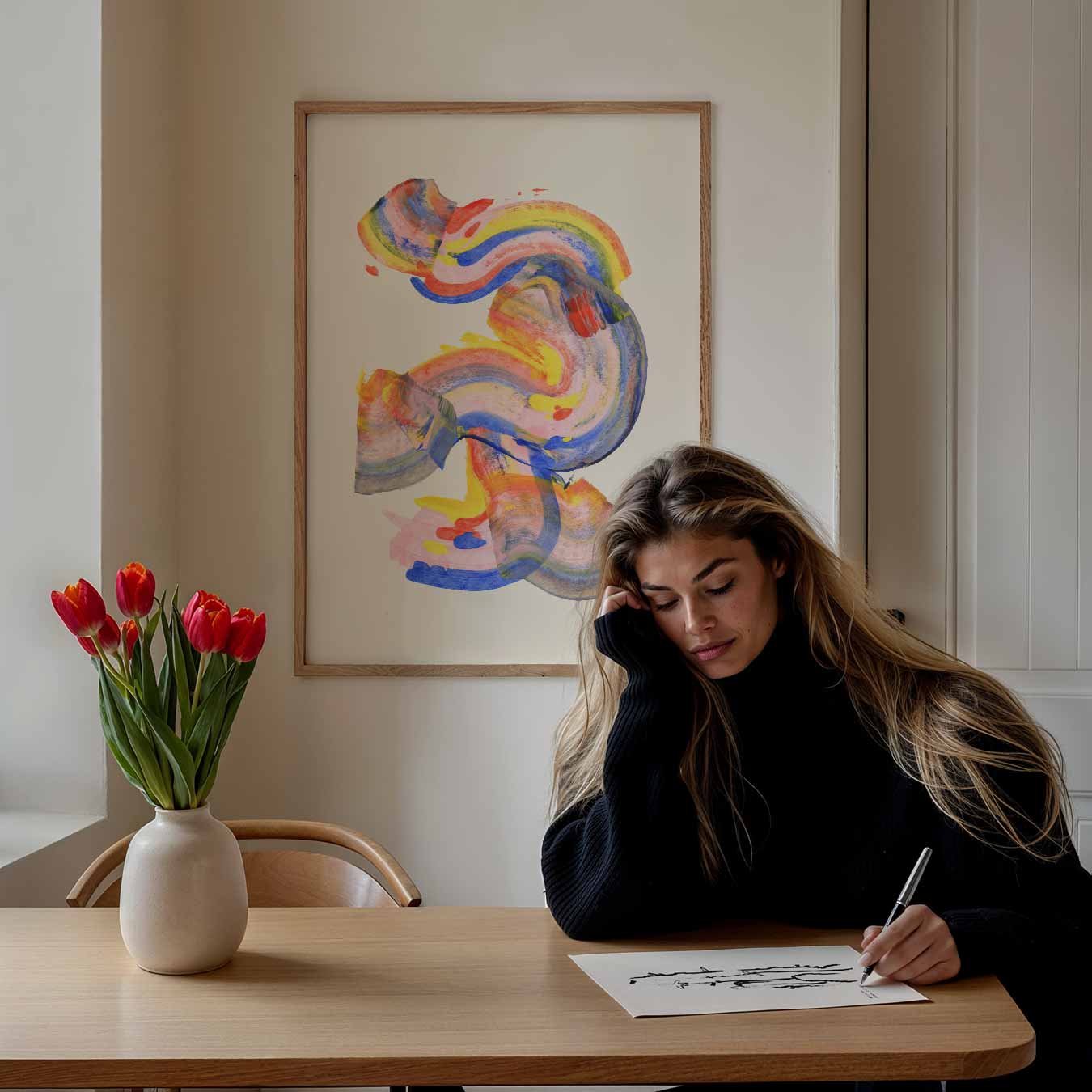 Kleurrijke Abstracte Kunstposter-WallArtistic
