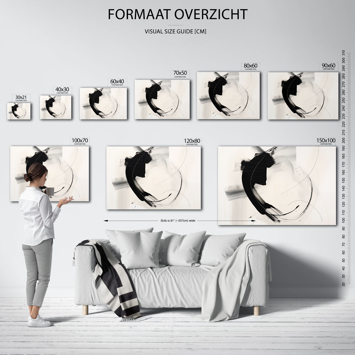 Abstracte zwarte vormen Poster