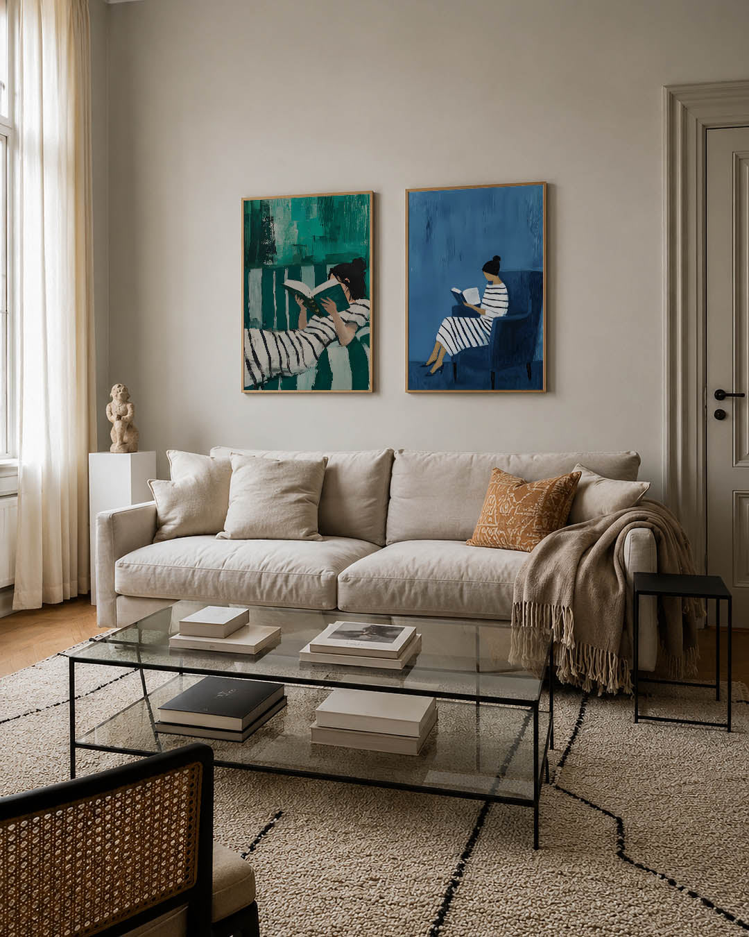 Lezende vrouw Posterset
