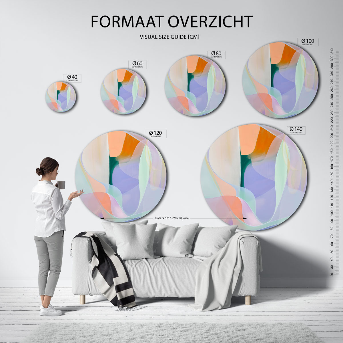 Abstracte vormen Muurcirkel