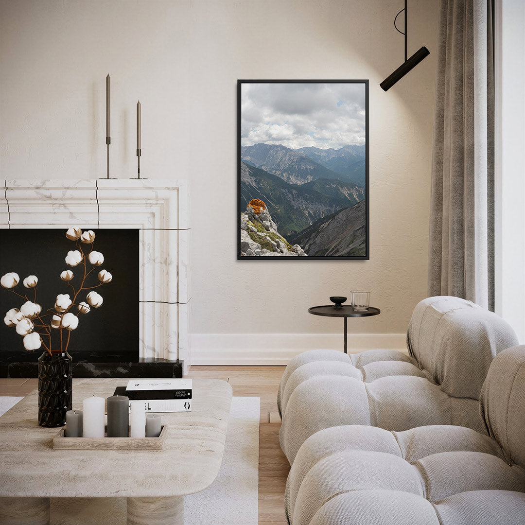 Berglandschap met wolken Kunstwerk