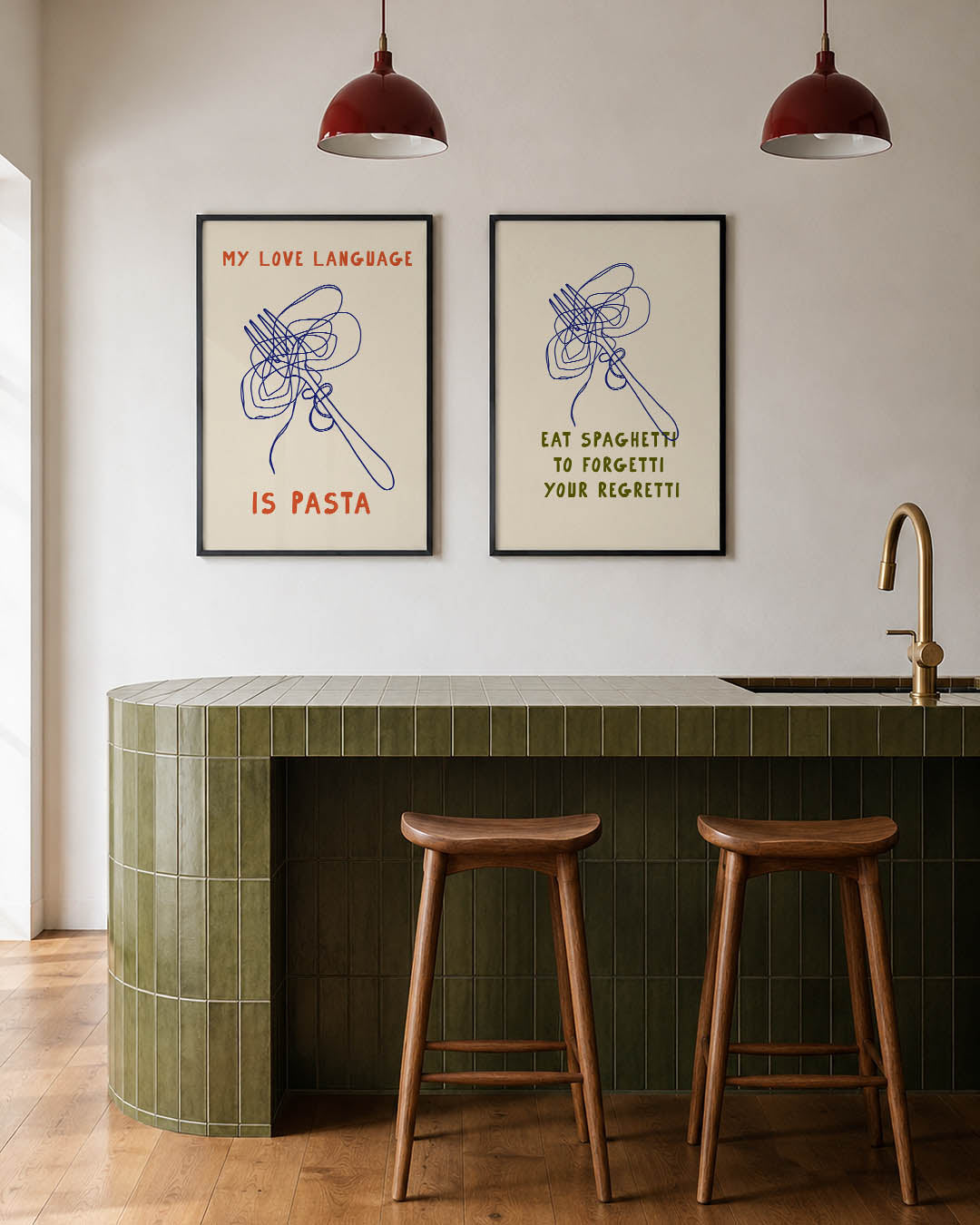Kleurrijke lijnenspel Posterset