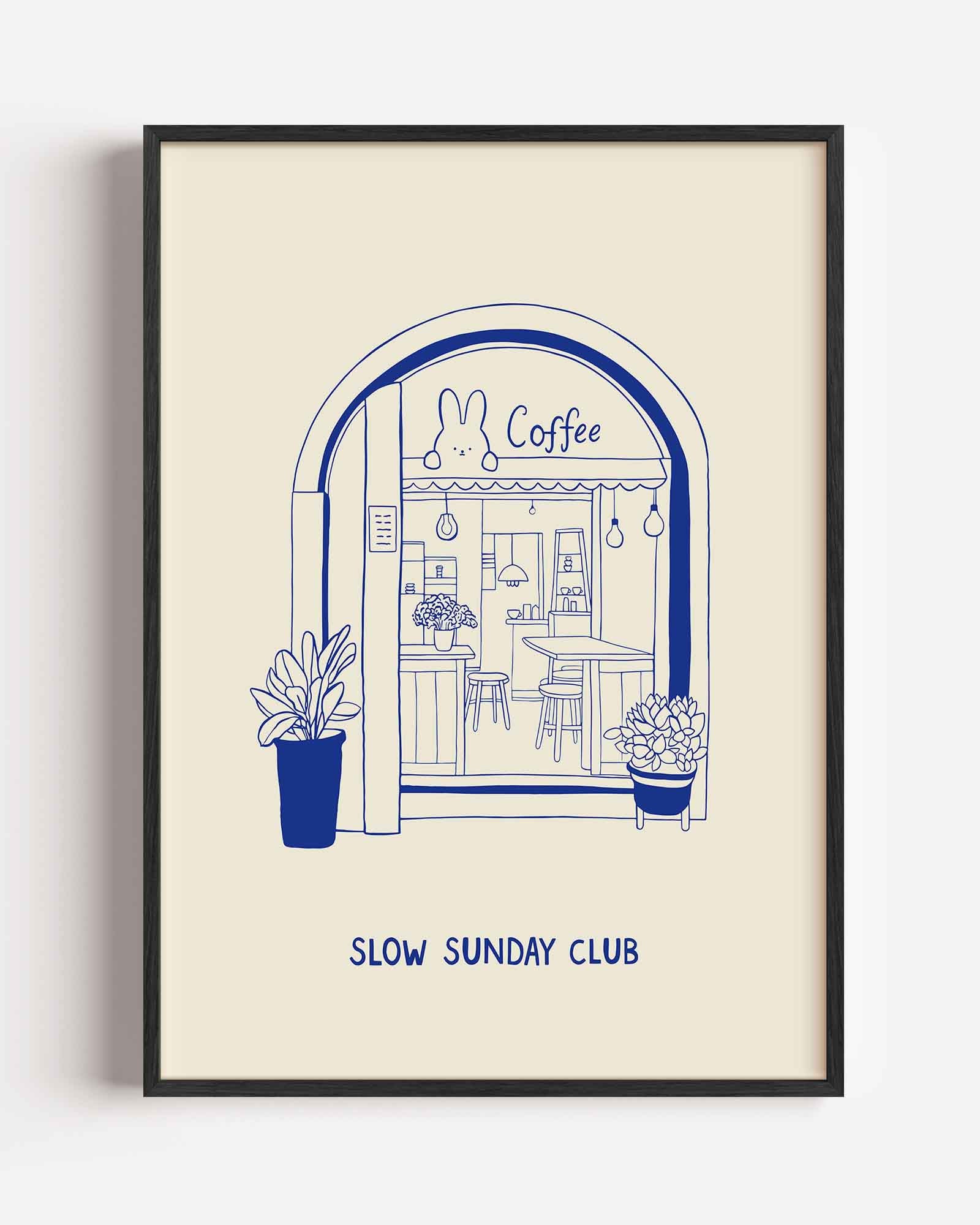 Koffiehuis illustratie Poster