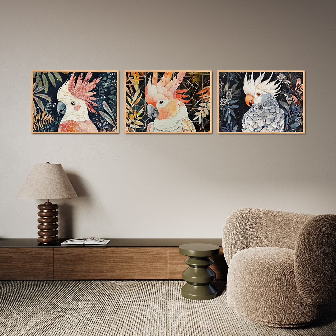 Vogel en bladeren Posterset