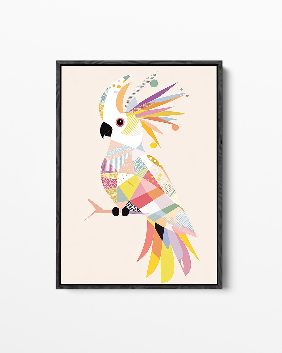 Vrolijke geometrische vogel Kunstwerk
