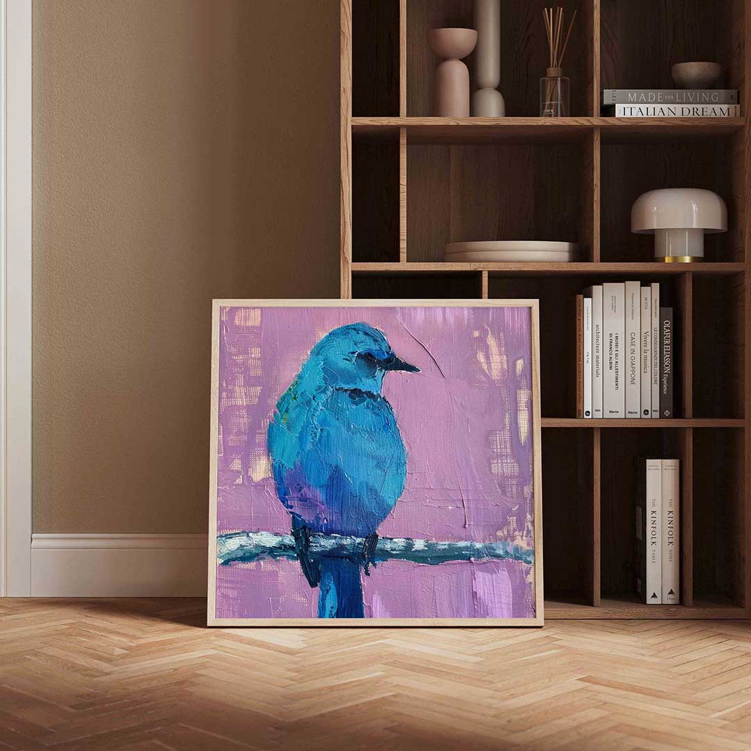 Blauwe vogel Poster