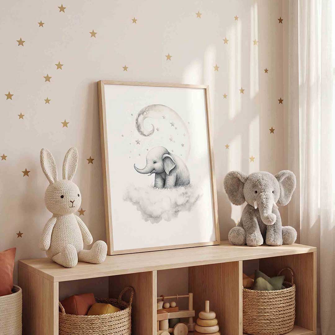 Olifant op wolk Poster