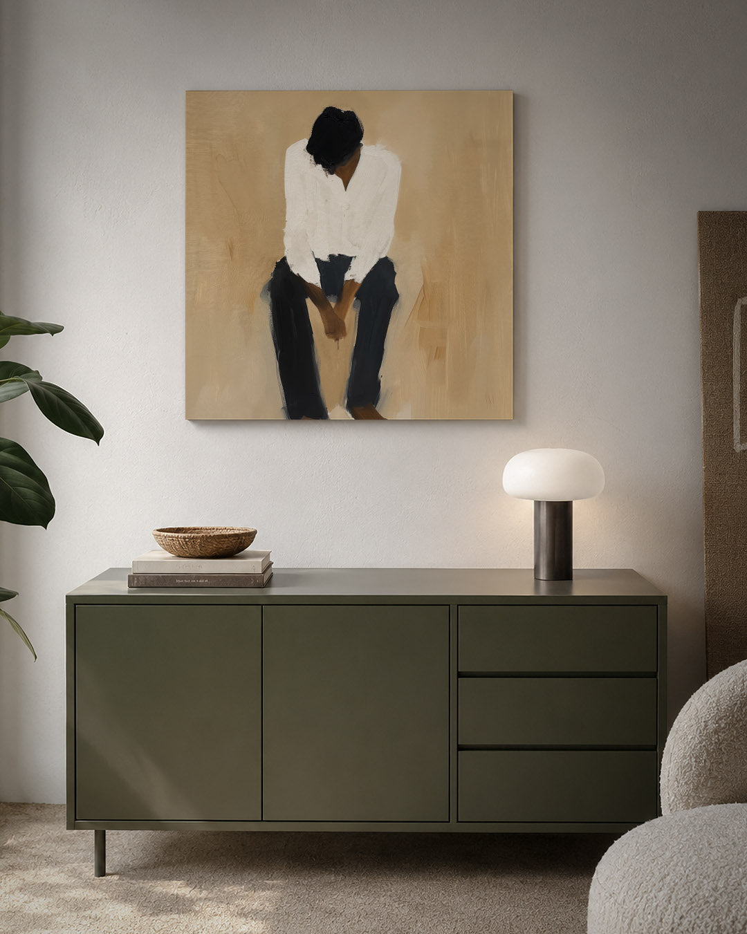 Zittende figuur Kunstwerk
