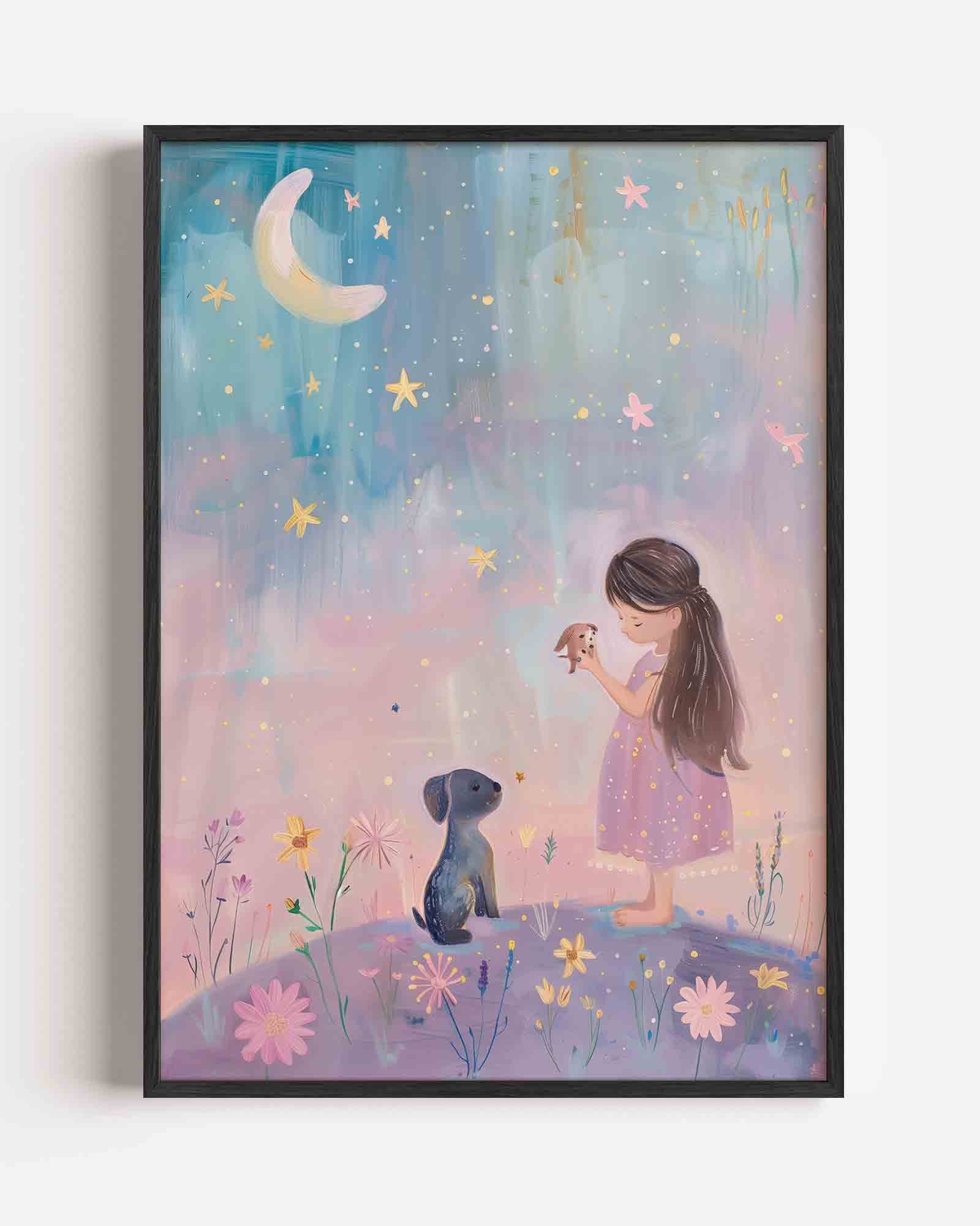 Meisje met hond Poster