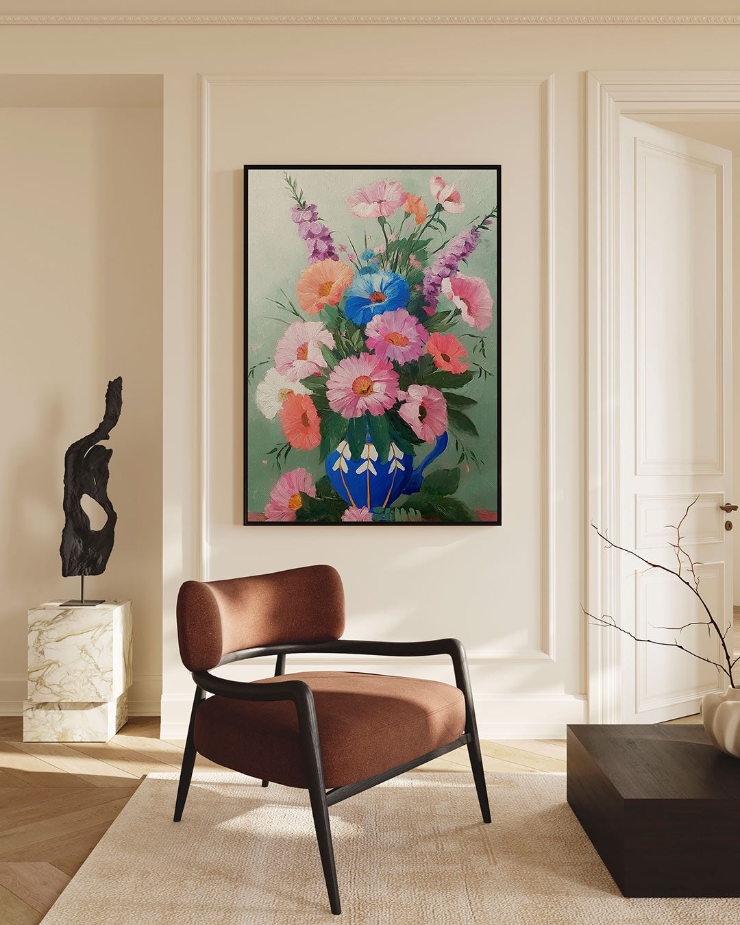 Bloemen in vaas Kunstwerk
