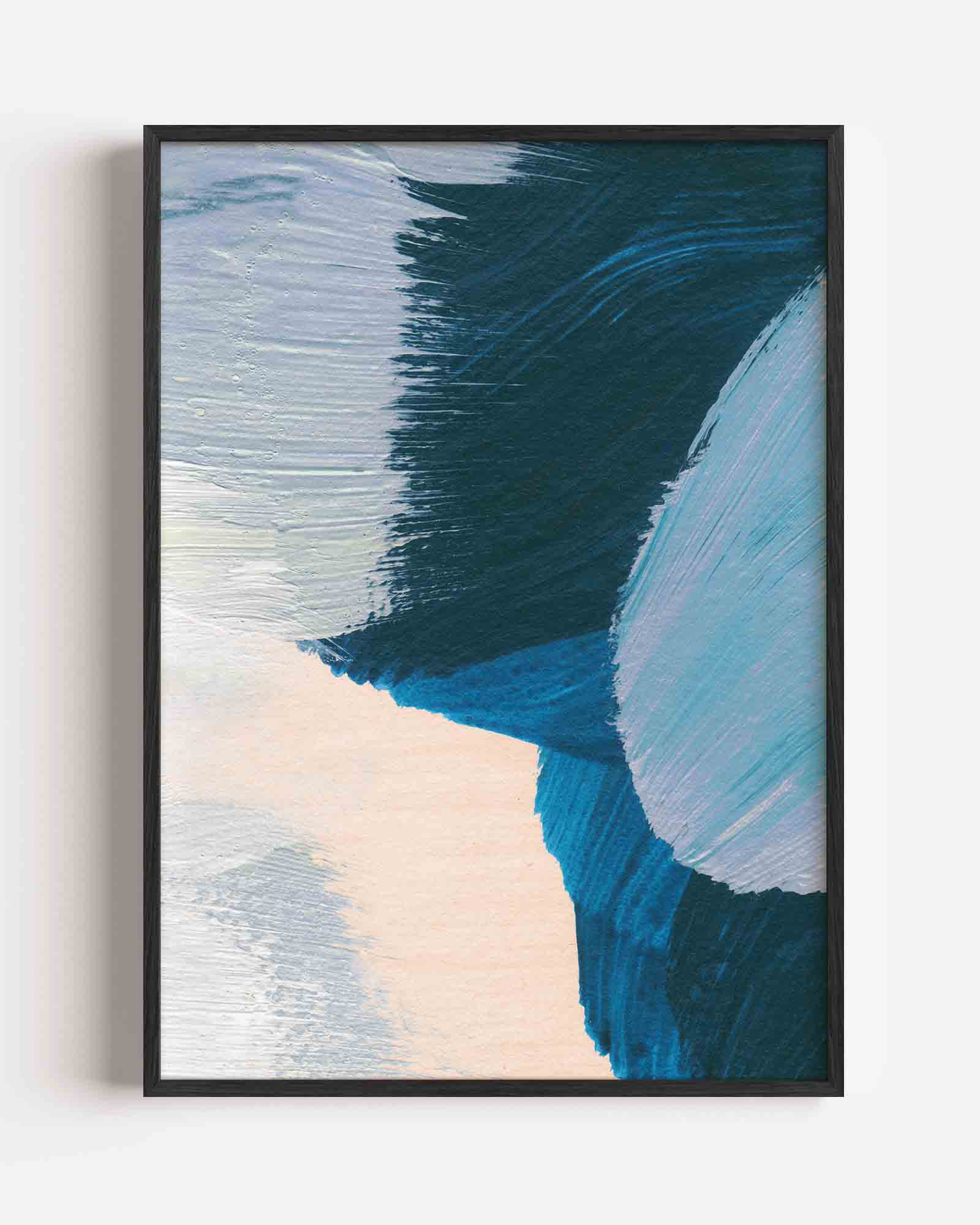 Abstracte blauwe vormen Poster