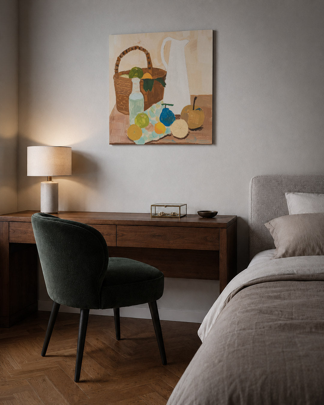 Fruit en mand Kunstwerk