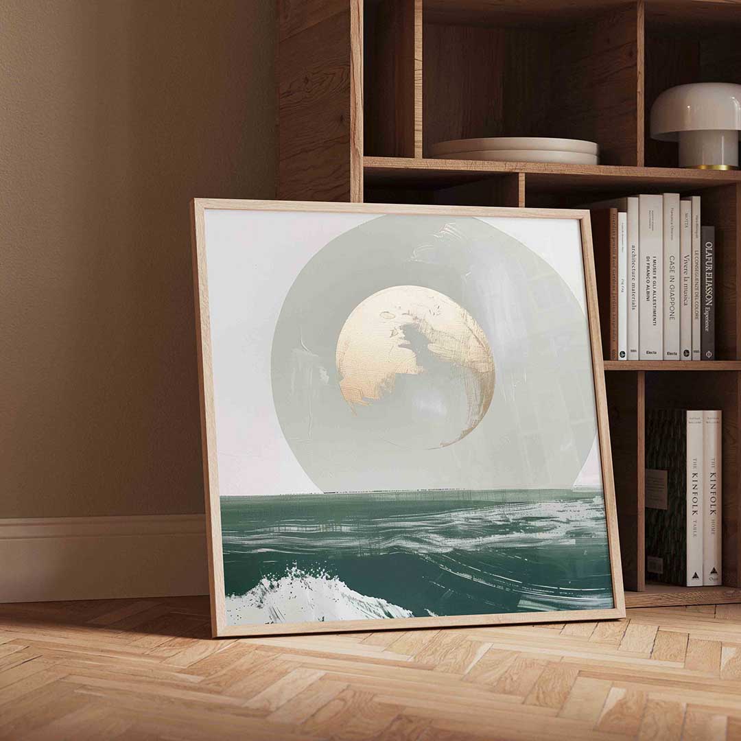 Maan boven oceaan Poster