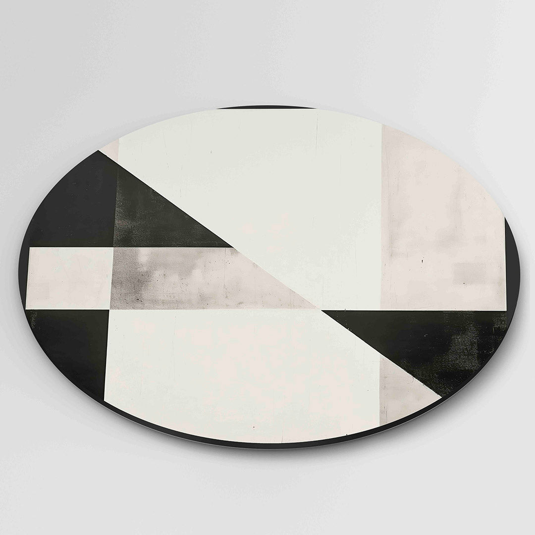 Geometrische zwart wit Muurcirkel