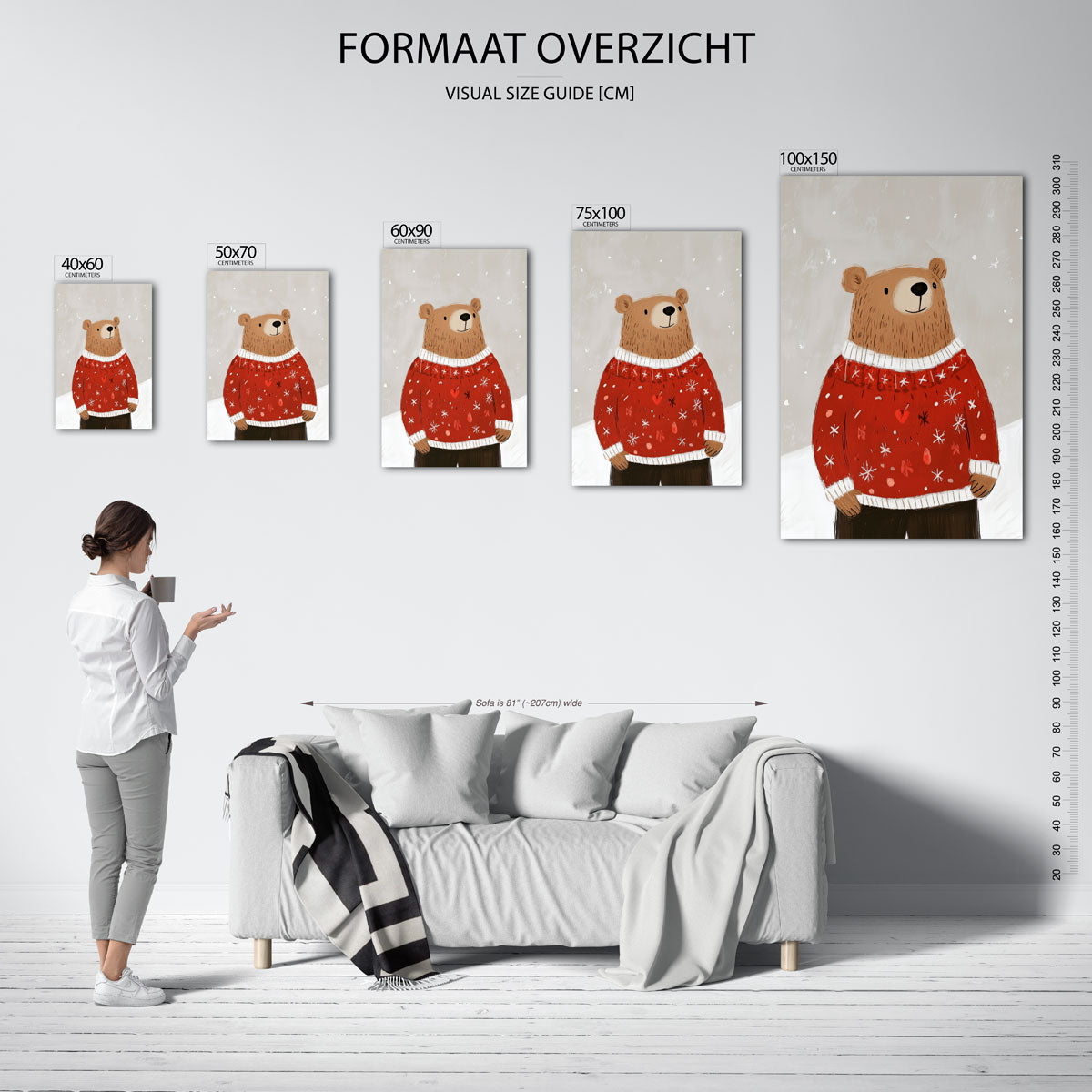 Vrolijke beer illustratie Kunstwerk