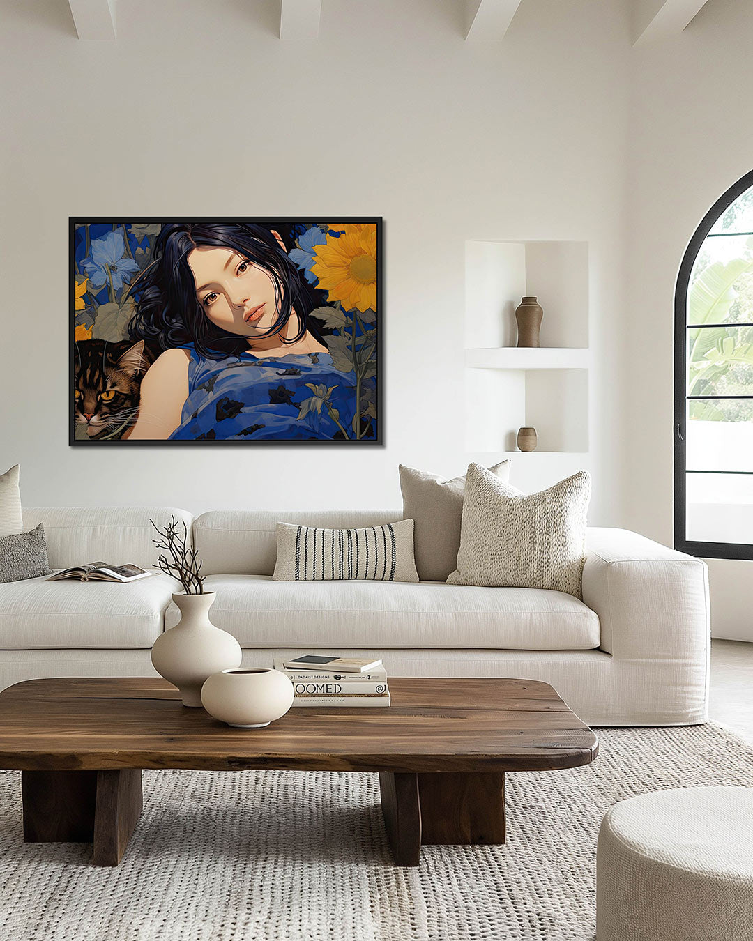 Dromerige bloemenportret Kunstwerk