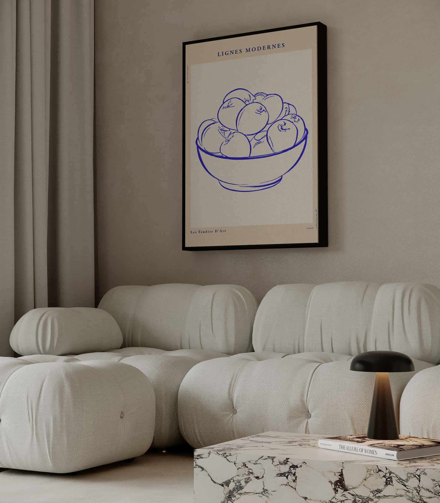 Moderne Lijnen Fruit Schaal Kunstwerk-canvas-dibond-plexiglas-wanddecoratie-WallArtistic