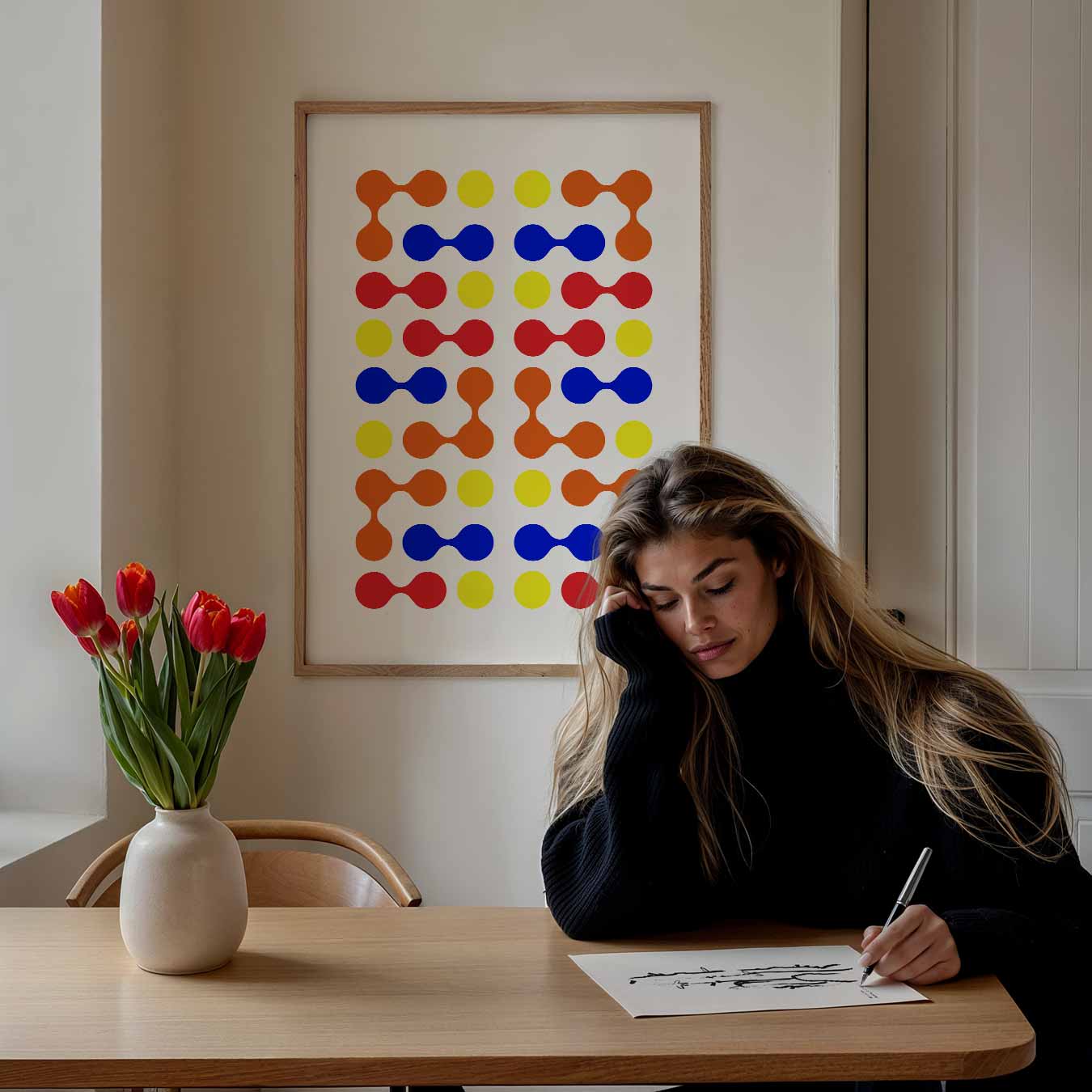 Kleurrijke Abstracte Vormposter-WallArtistic