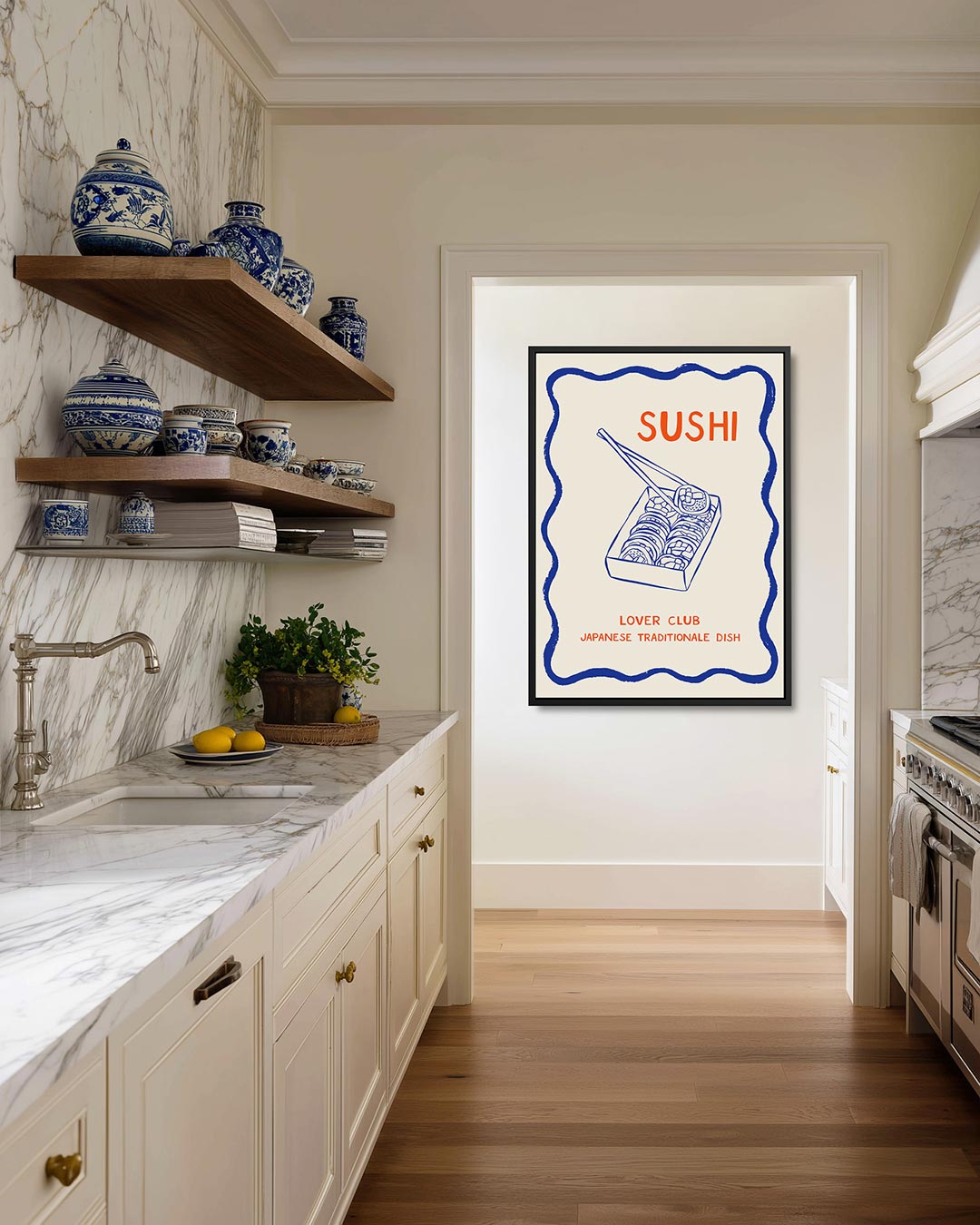 Grafische sushi illustratie Kunstwerk