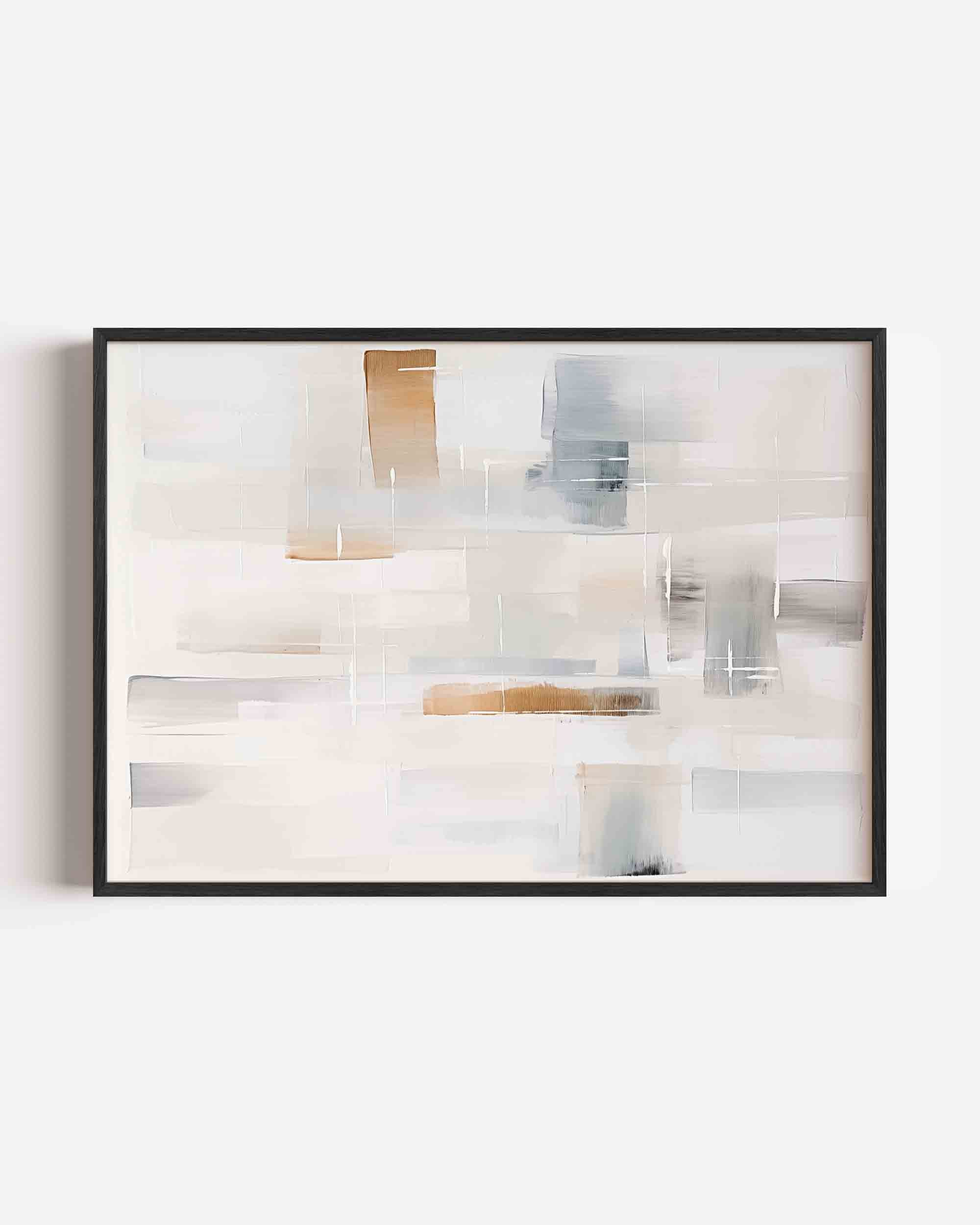 Abstracte beige en grijze vlakken Poster