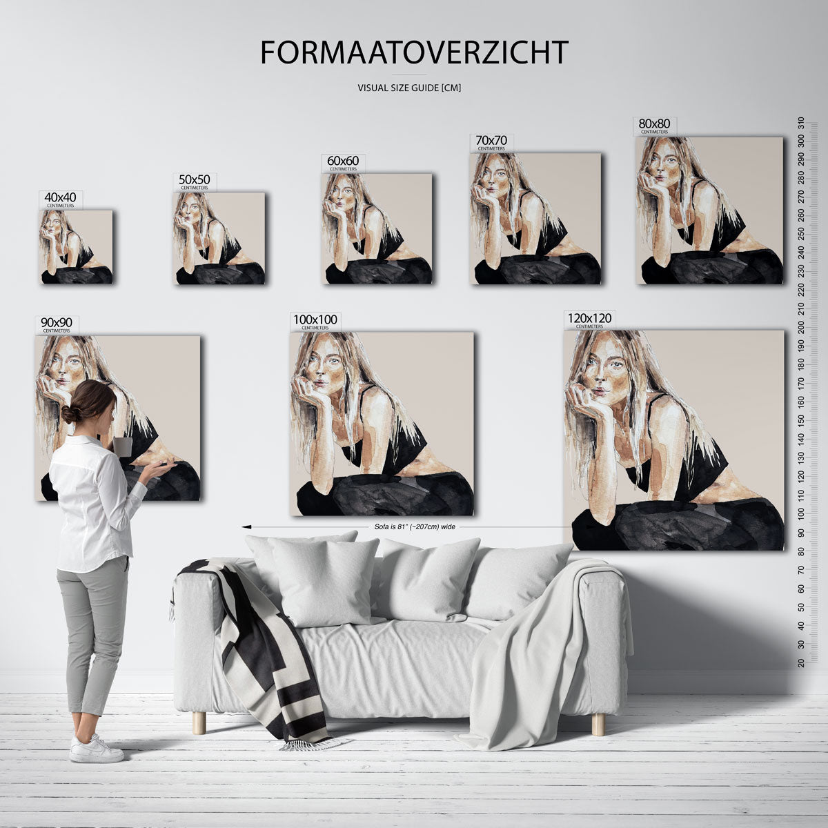 Vrouw in zwart top Poster