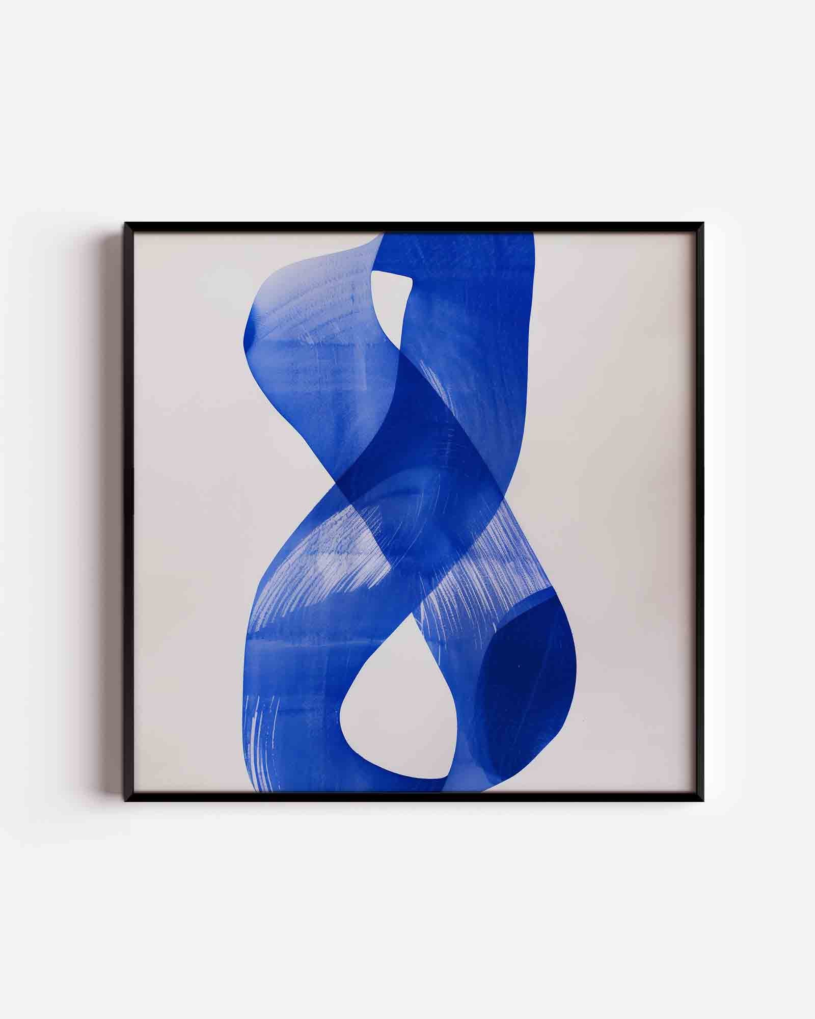 Abstracte blauwe vorm Poster