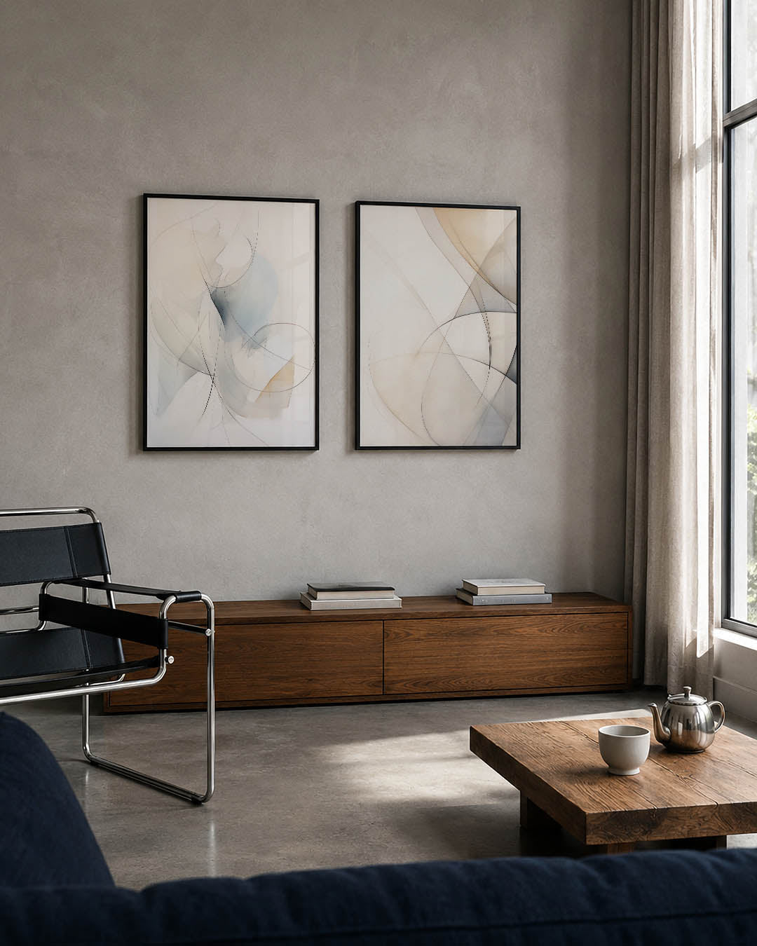 Lijnenspel en vormen Posterset