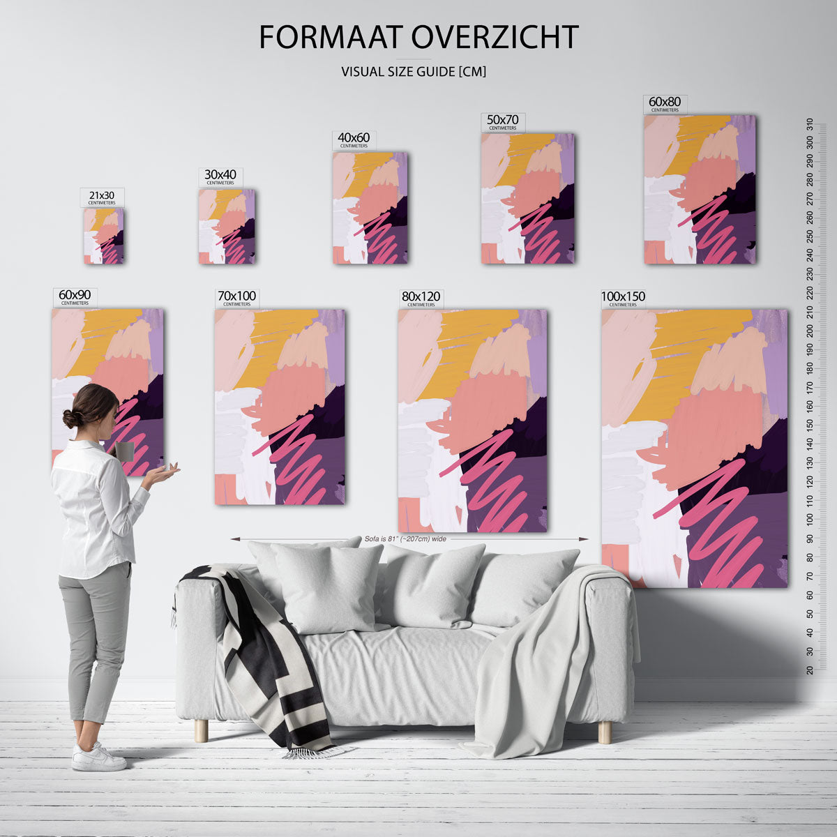 Abstracte penseelstreken Poster