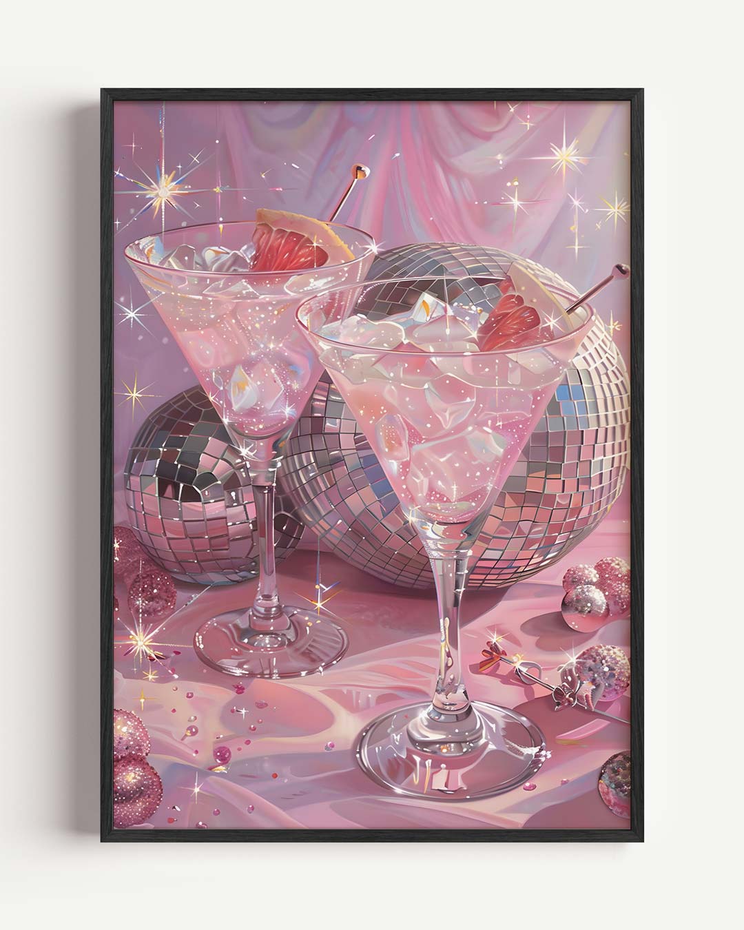 Sprankelende Glamour Cocktailposter-WallArtistic