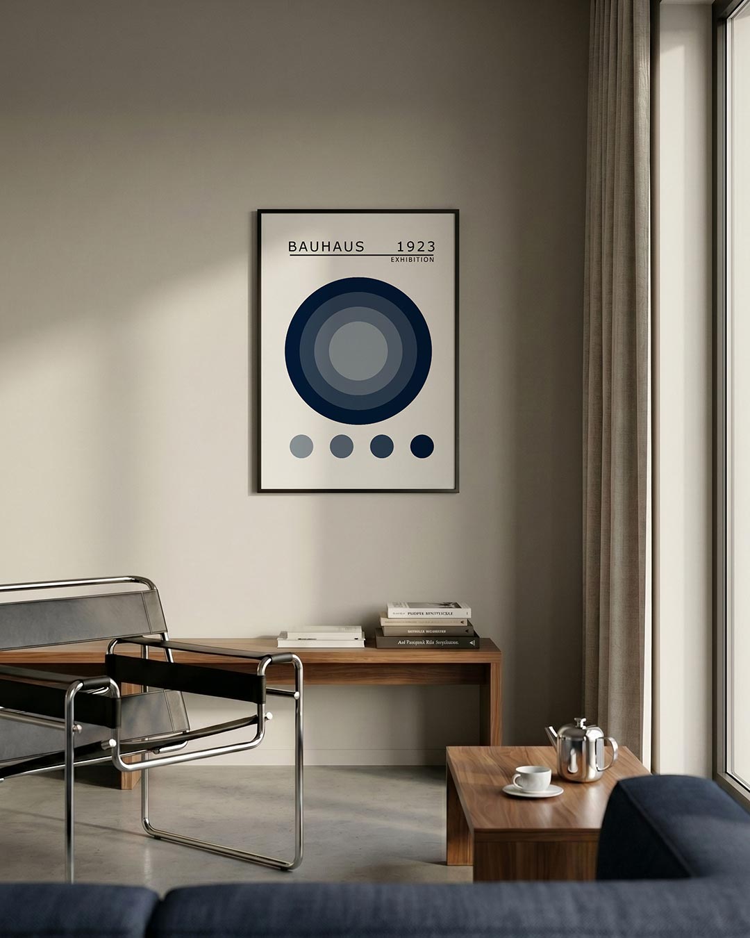 Cirkelstructuur blauw Poster