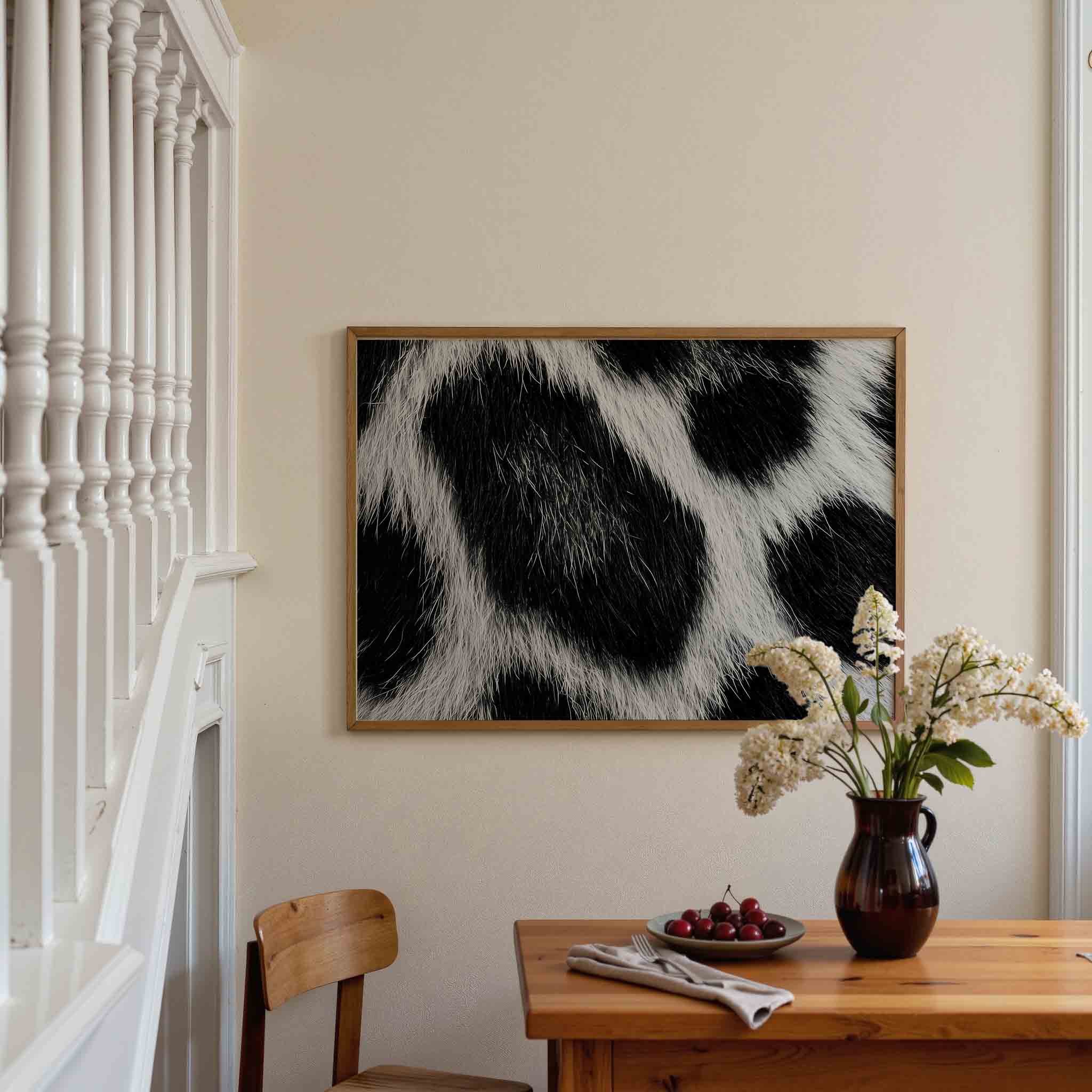 Zwart wit vachtpatroon Poster