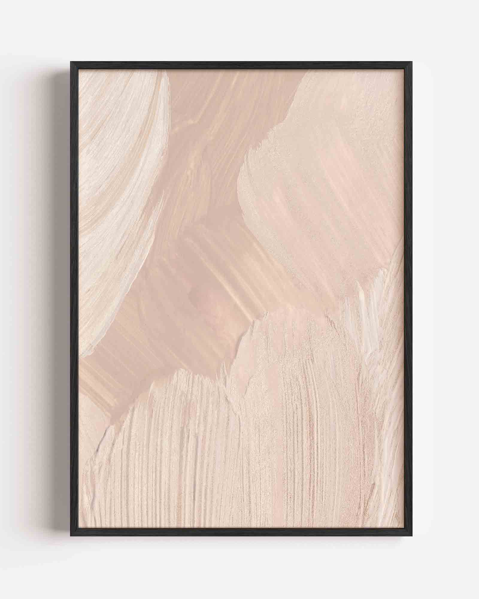 Beige penseelstreken Poster