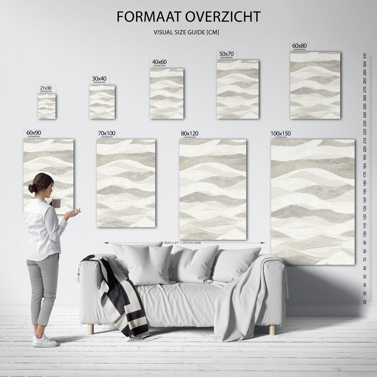Golvende lijnen patroon Poster
