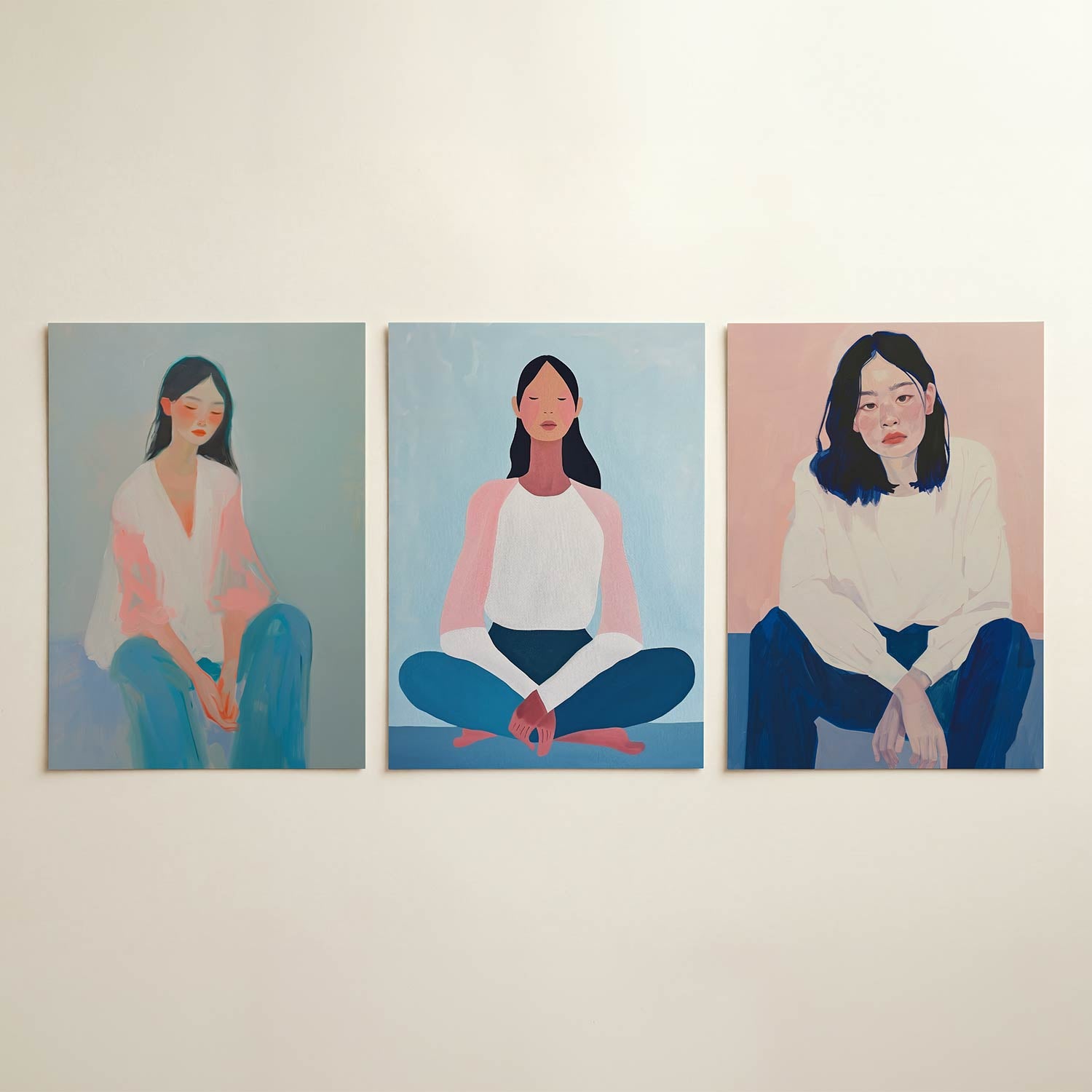 Zachte kleurenharmonie Posterset