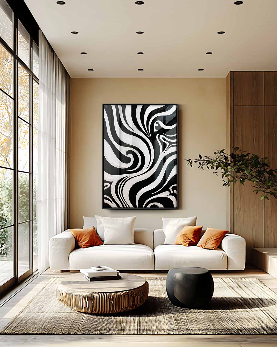 Golvende Lijnen Kunstwerk Kunstwerk-canvas-dibond-plexiglas-wanddecoratie-WallArtistic