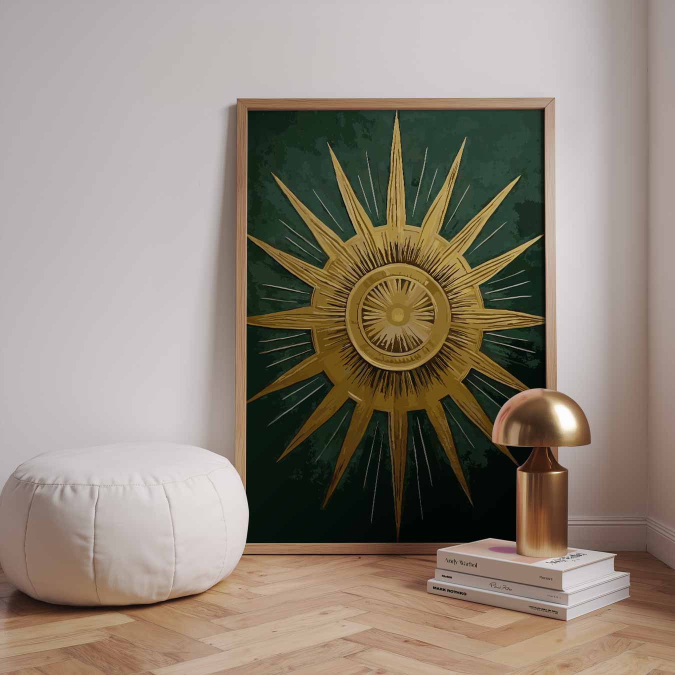 Stralende Zon en Maan Poster-WallArtistic
