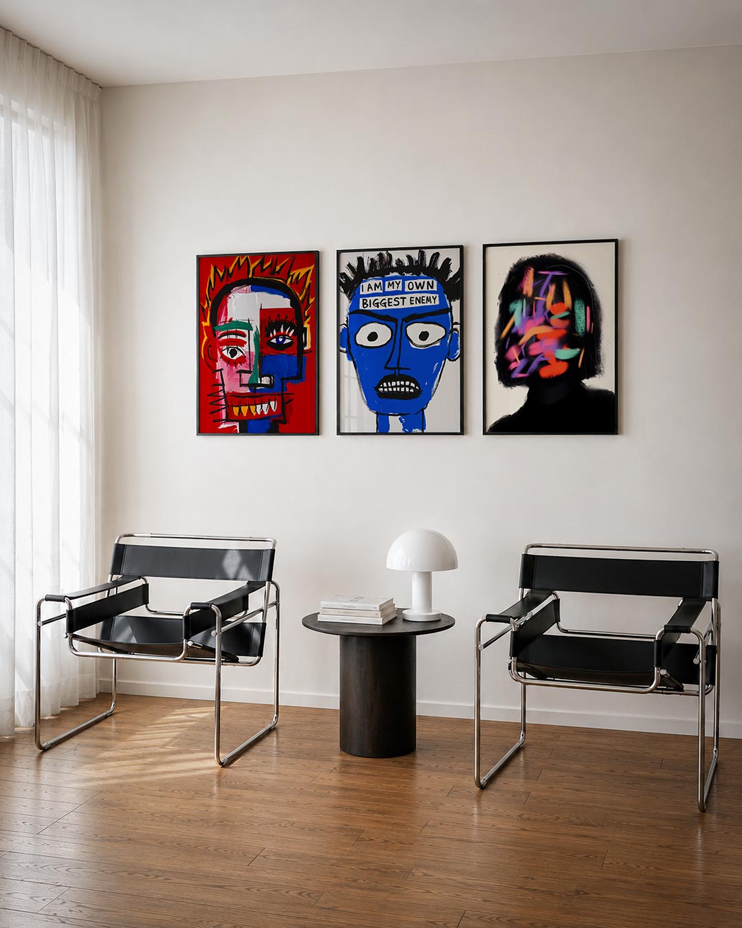 Kleurrijke gezichtsuitdrukking Posterset