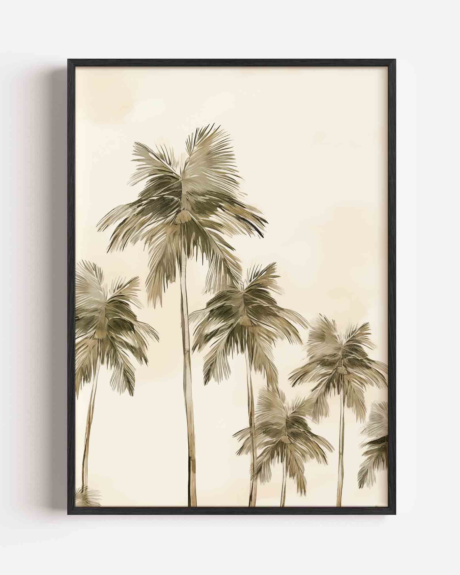 Palmboom silhouetten Poster
