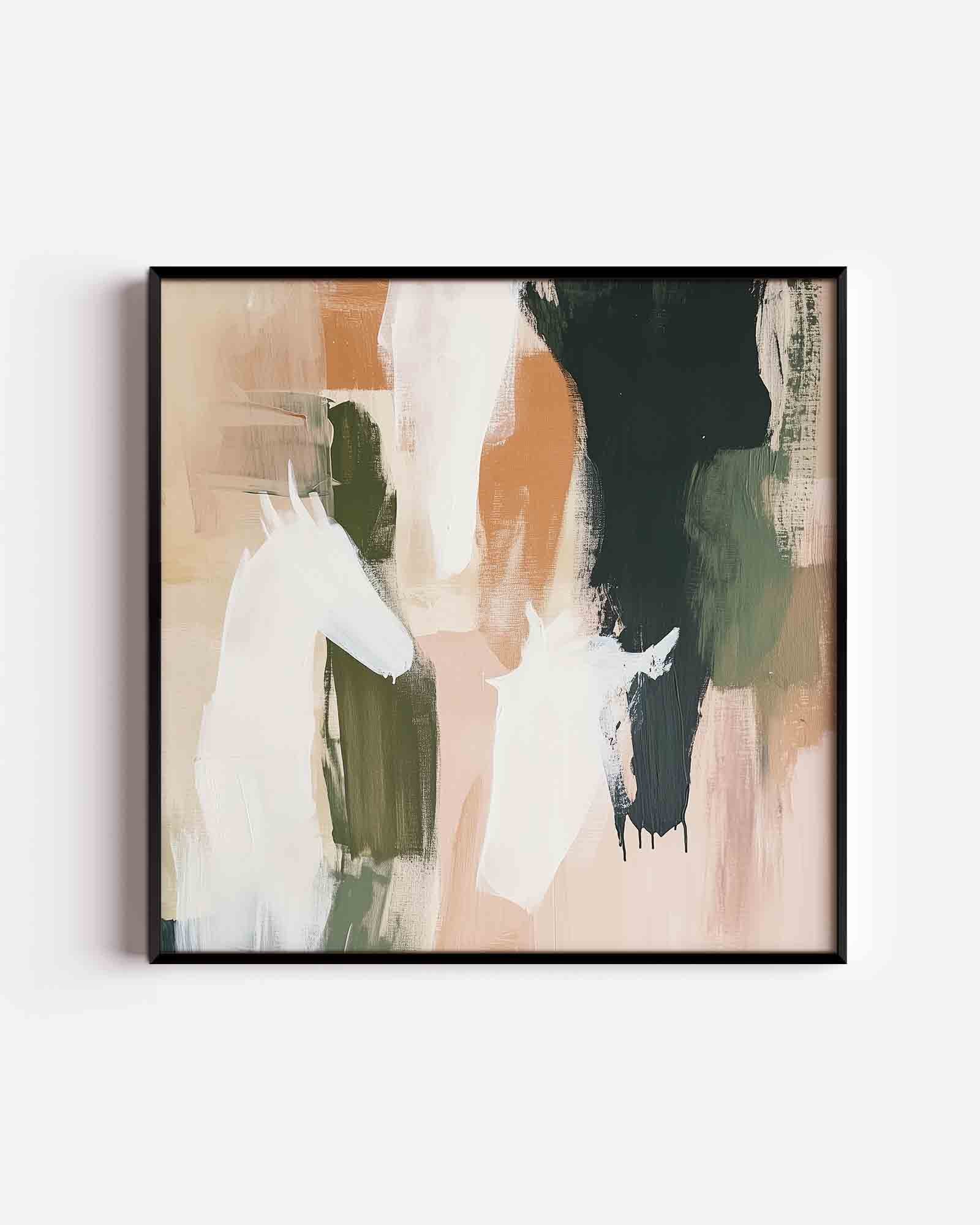 Abstracte paarden Poster