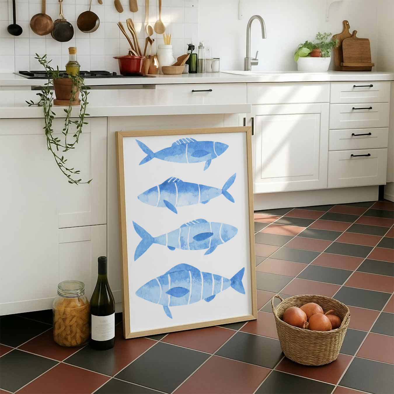 Oceanische Vis Aquarel Poster-WallArtistic