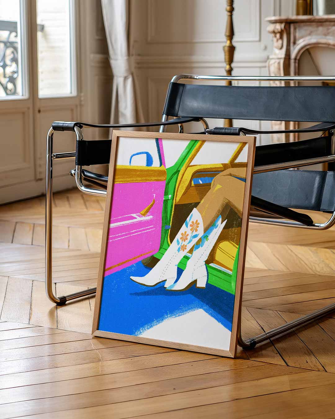 Trendy Retro Boots Poster-WallArtistic
