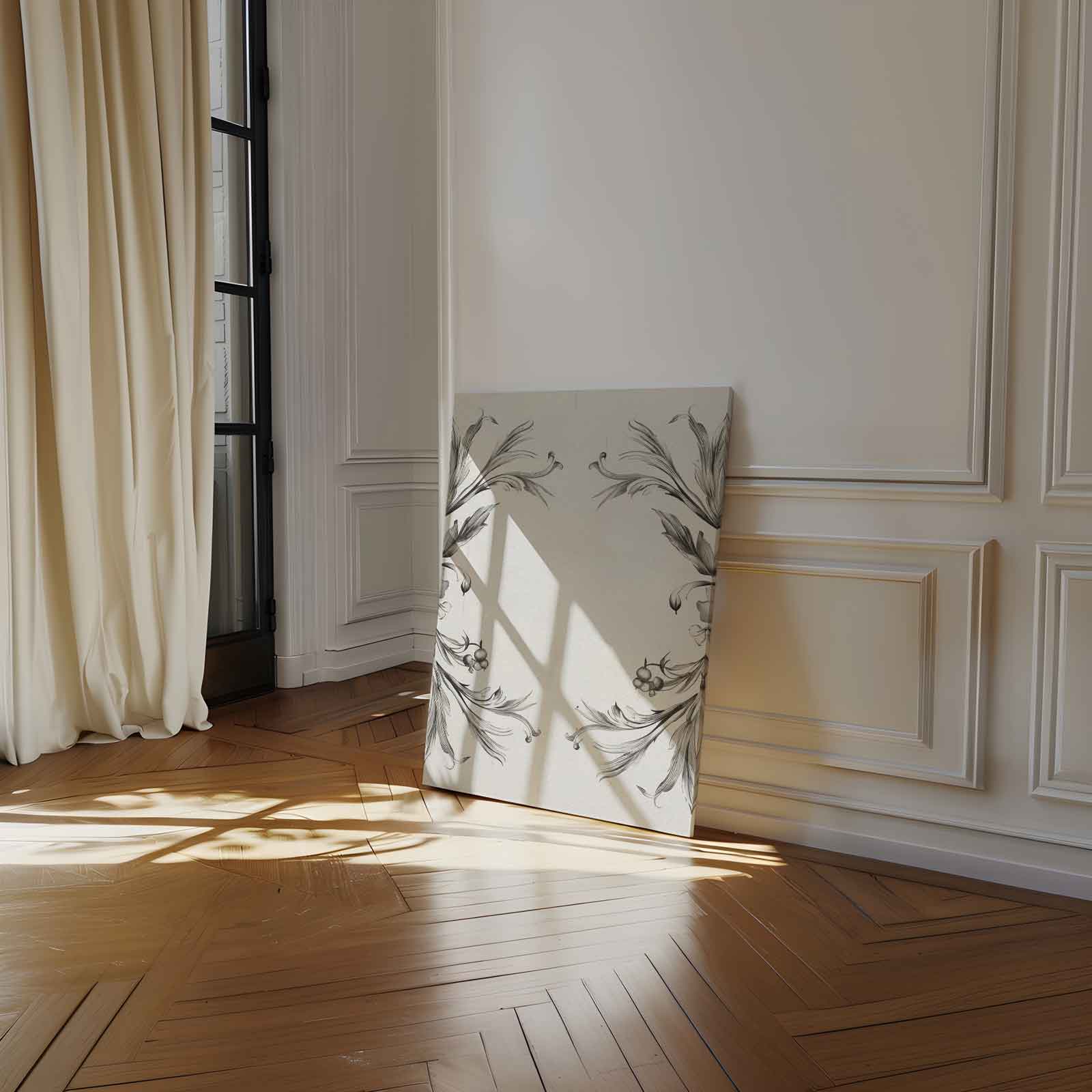 Elegante Bloemenillustratie Kunstwerk-canvas-dibond-plexiglas-wanddecoratie-WallArtistic