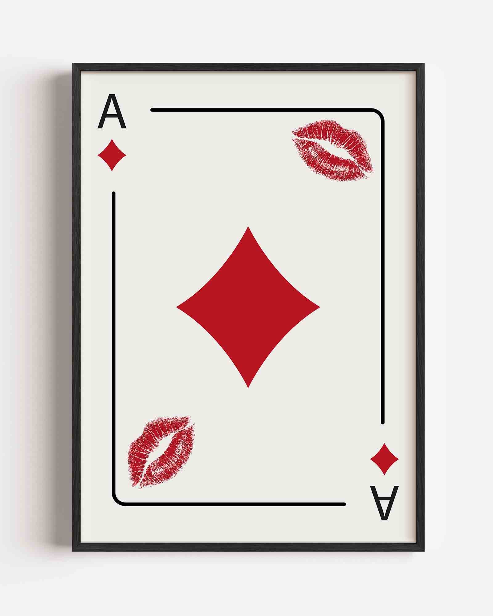 Kaart met lipafdrukken Poster