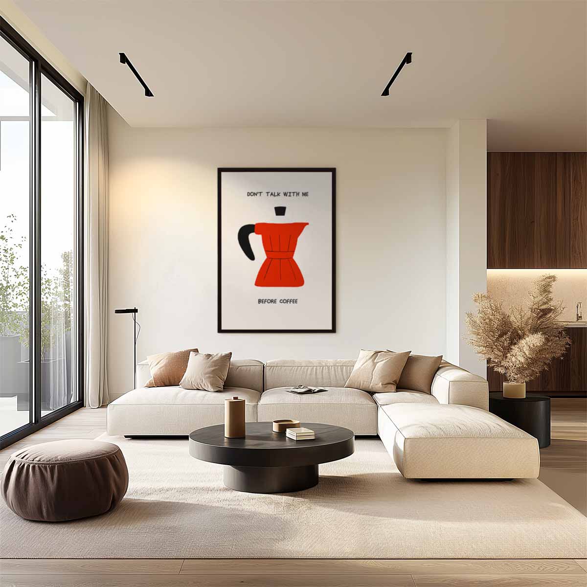 Humoristisch Koffie Kunstwerk Kunstwerk-canvas-dibond-plexiglas-wanddecoratie-WallArtistic