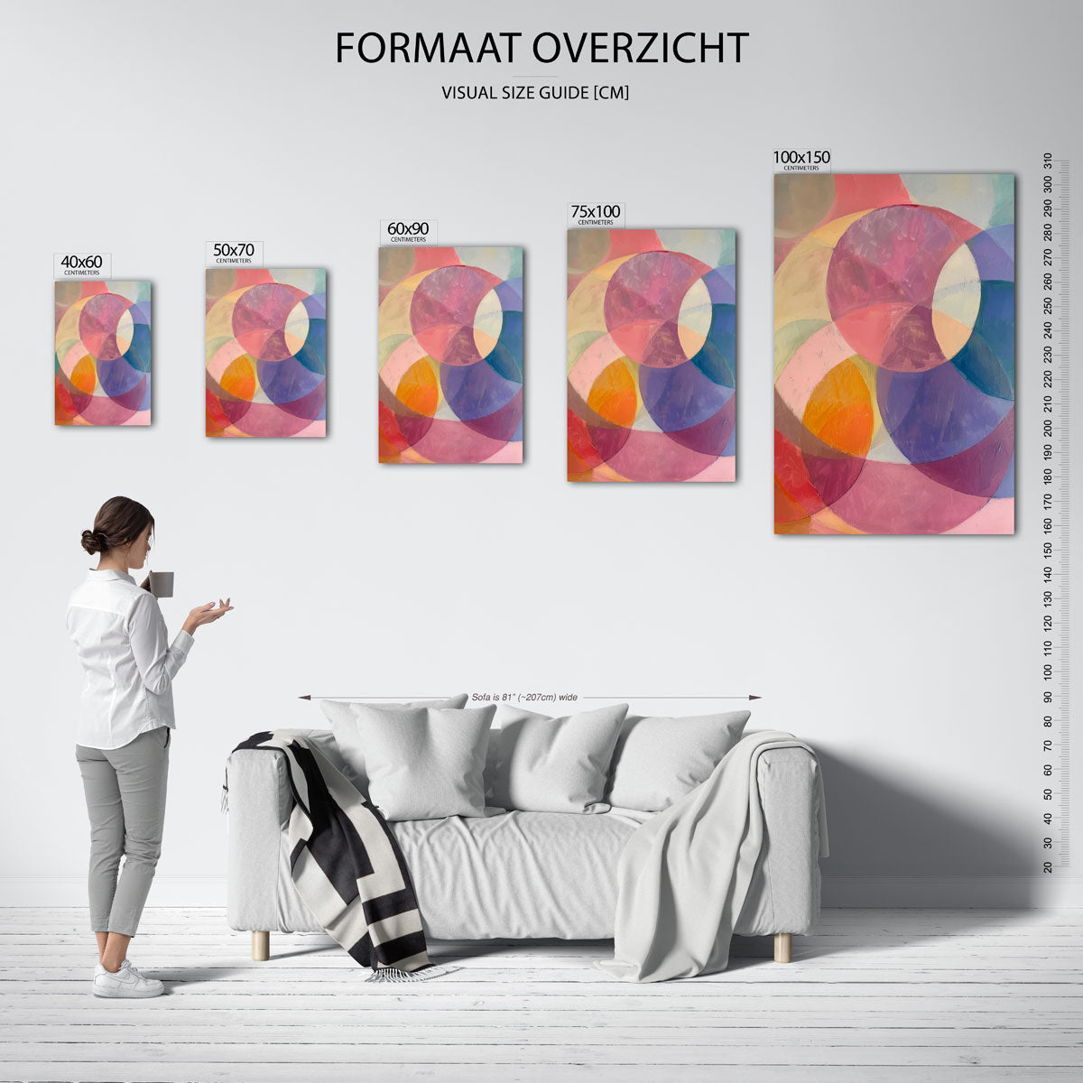 Kleurrijke cirkelvormen Kunstwerk