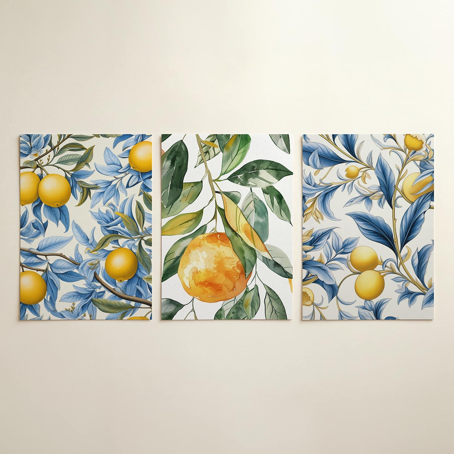 Citroen en bladeren Posterset