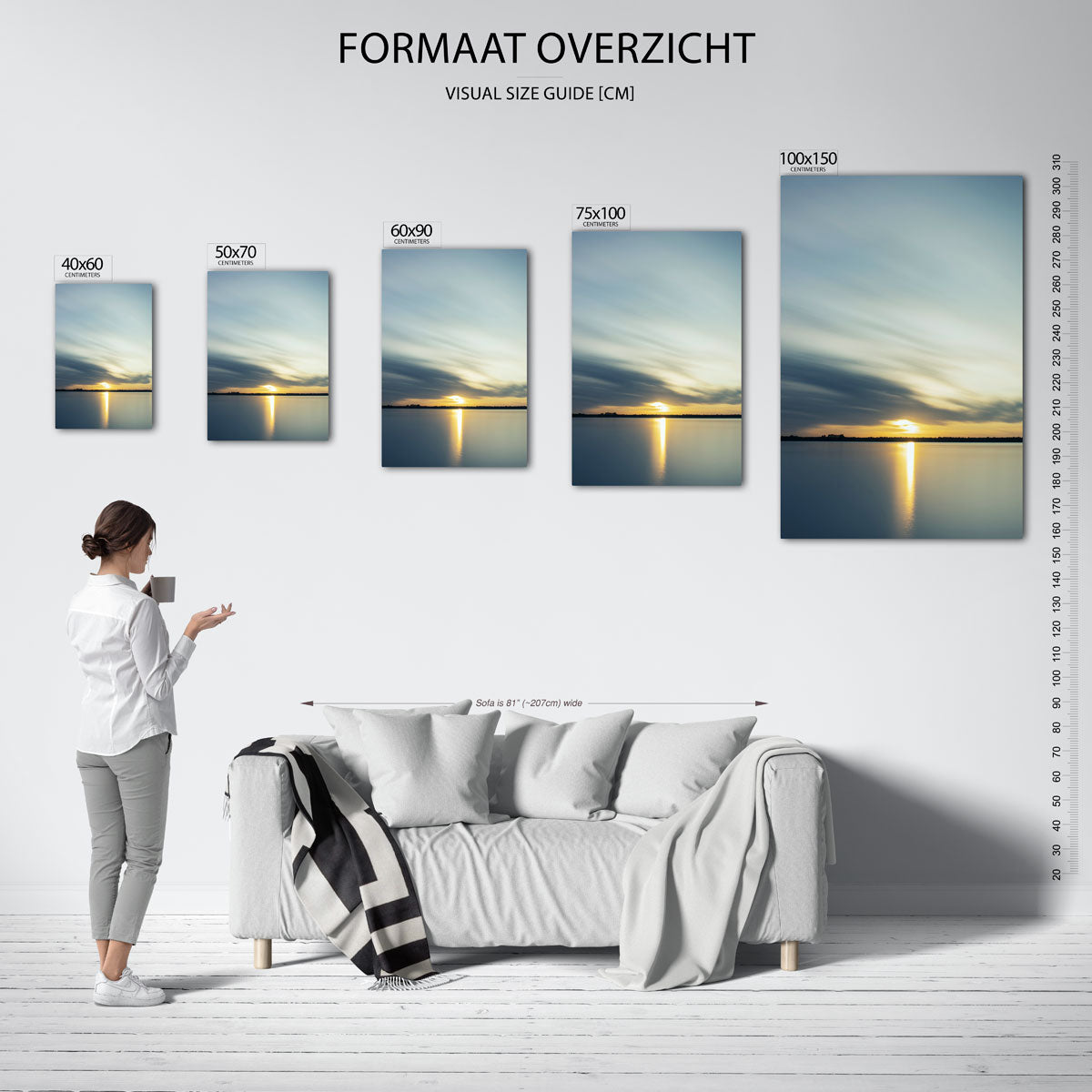 Zonsondergang reflectie Kunstwerk