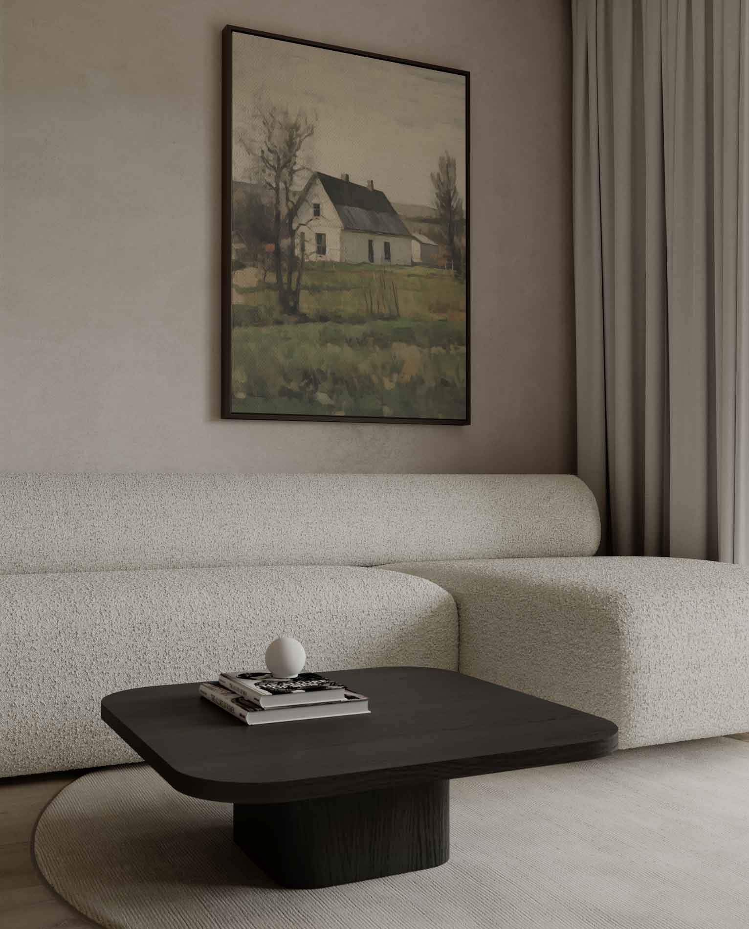 Rustiek Landhuis op het Platteland Kunstwerk-canvas-dibond-plexiglas-wanddecoratie-WallArtistic